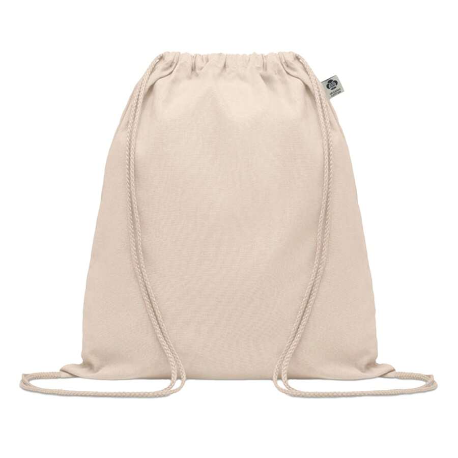 Yuki Cotton Drawstring Bag (Beige) - Beige - View 1