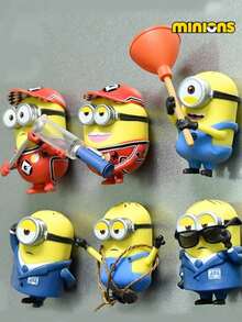 Minions Random 1pc Minions Refrigerator Magnet Cute Mini Doll Shape Cartoon Creative Magnetic Sticker Refrigerator Decoration Sticker Home Storage Stickers Surrounding Pendant Ornaments