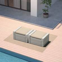 Outdoor Patio Furniture Set, 7/5/4/3/2 Piece Patio Conversation Set Outdoor Furniture Set, Wicker Lounge Chair With Ottoman Footrest, Coffee Table & Cushions (Brown/Grey) - Grey - View 10