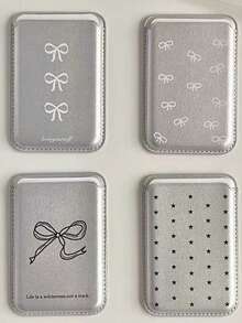 韩国独立少女蝴蝶结皮革磁吸无线充电 Magsafe 卡包手机壳适用于 16 Pro Max/15 Pro、Apple 14/13/12/11