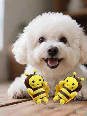 1-Piece Pack Cute Yellow Mini Bee-Shaped Pet Toy Suitable For Cats And Dogs Daily Interactive Play Non-Chewable, Skin-Friendly, Reliable Use, Fade-Resistant And Tear-Resistant, Washable, Durable Elegant Decoration For Birthday Parties, Halloween, Christmas, New Year, Weddings, And More