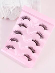 MAANGE 9/5 对半睫毛透明带状睫毛猫眼假睫毛短款柔软3d仿貂毛睫毛柔软自然妆容 - 黑色 - 查看 10