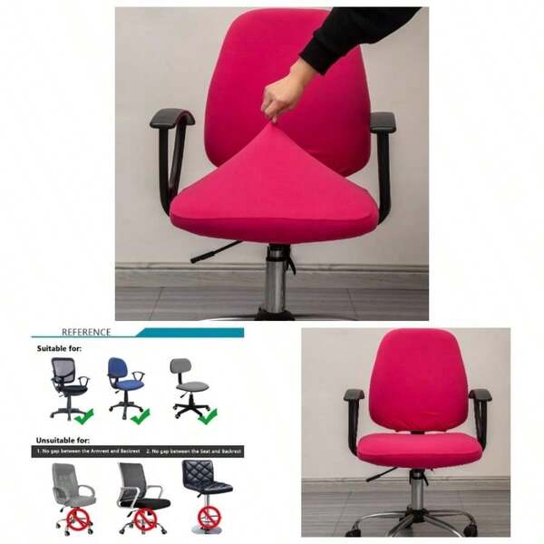 Computer Office Chair Cover, Protective Stretchable Universal Chair Covers Stretch Rotating Chair Slipcover Black