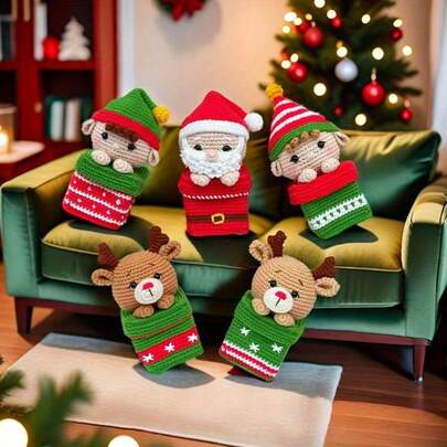 1set Intermediate/Advanced Crochet DIY Set, A Cat+Cot Pattern, With English Instruction Manual, Gift Bag Included Handmade, Crochet DIY Set For All Seasons