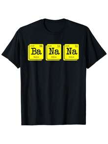 Funny Science Chemistry T Shirt   Barium Sodium Barium Periodic Elements Design   Black Cotton Short Sleeve Tee For Men & Women   Science Lovers Humor Graphic Top - 黑色 - 查看 1