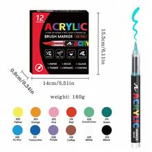 288 couleurs Stylos marqueurs acryliques, marqueurs à pointe souple opaque pour étudiants, estompables, effet aquarelle, fournitures artistiques de haute qualité pour le DIY, la peinture sur canevas, tissu, pierre, bois, verre, papier, plastique, idéal pour la rentrée scolaire - Stylo marqueur acrylique liquide direct - Voir 13