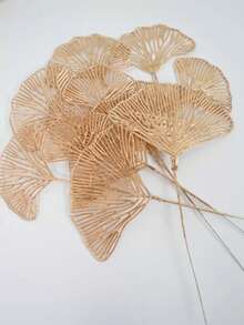 12pcs/24pcs Artificial Gold Leaves Home Wedding Decor DIY Artificial Plant Christmas Decoration, Gift Wrapping, Tabletop Centerpiece, Christmas Tree Ornament Home Decor Christmas Decorations Room Decor