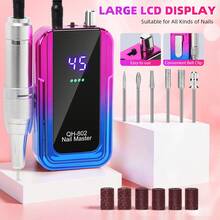 45000RPM Electric Nail Drill Machine With LCD Display Rechargeable Nail Sander For Gel Nails Polishing For Home Manicure Salon
