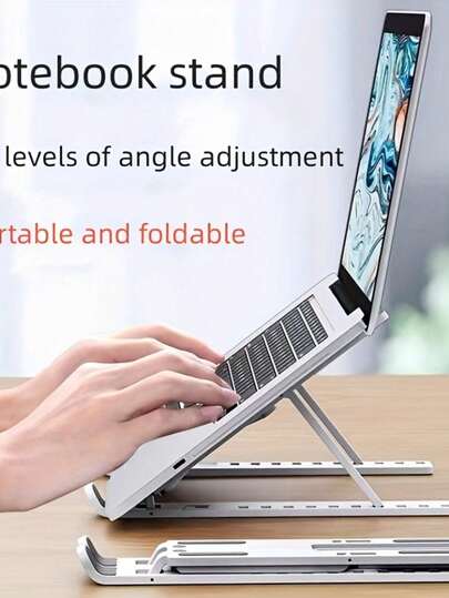 Adjustable Height Foldable Laptop Stand - Lightweight Portable Laptop Desk Stand With Stable Ergonomic Support, Suitable For Home Office, Travel, Indoor And Outdoor Use, Durable Laptop Desk