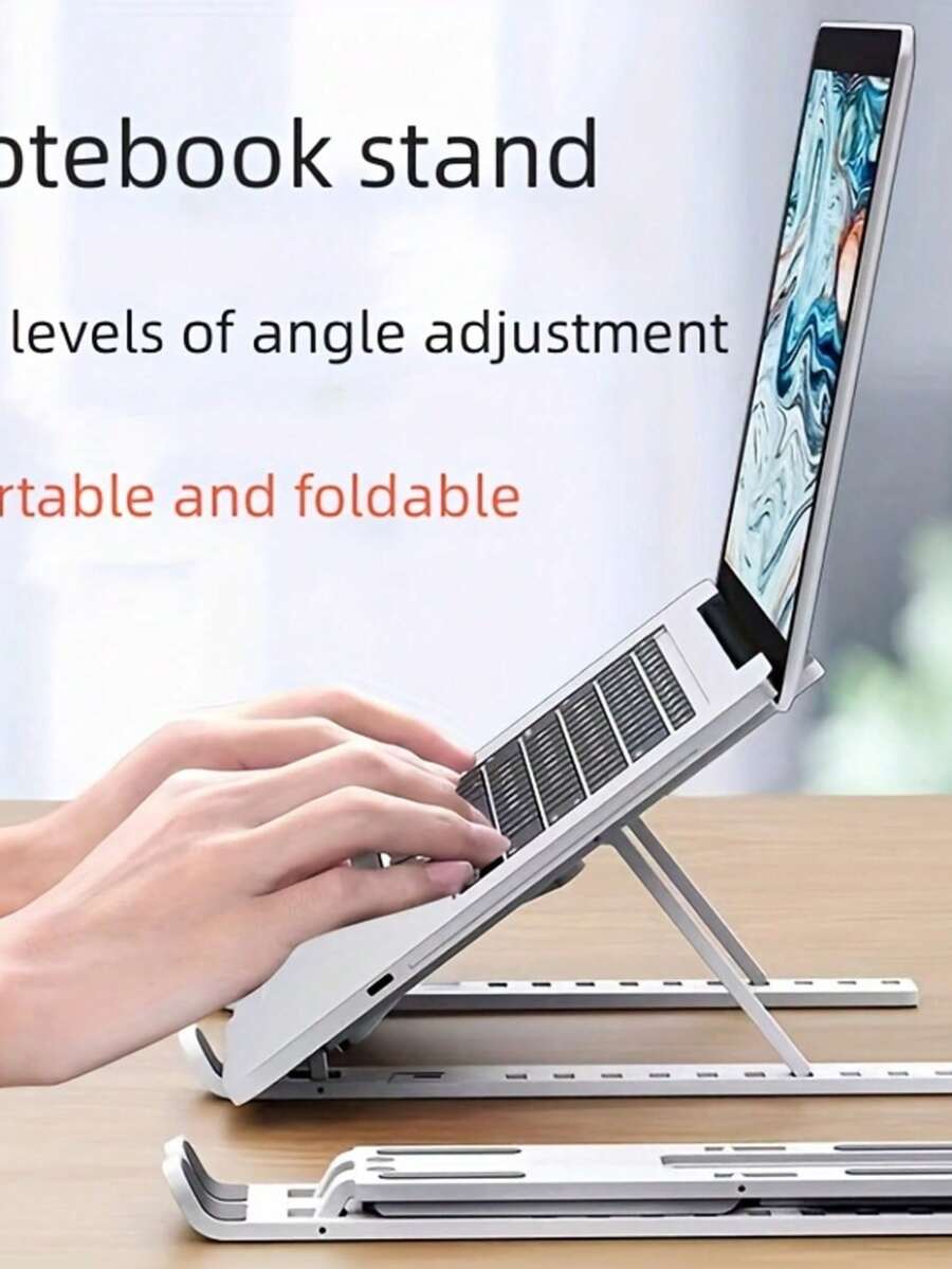 Adjustable Height Foldable Laptop Stand - Lightweight Portable Laptop Desk Stand With Stable Ergonomic Support, Suitable For Home Office, Travel, Indoor And Outdoor Use, Durable Laptop Desk