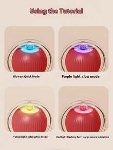 猫咪狩猎玩具套装，电动猫球玩具，USB 充电，带灯，宠物追逐狩猎玩具，宠物用品，幼猫用品 - 彩色 - 查看 4