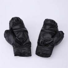 Adults Kids Professional Boxing Gloves PU Leather Training Gloves For Muay Thai Karate Sparring Punching Bag Training Men Gifts - 成人黑色 - 查看 11