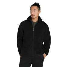SIGNATURE Mens Zip Microfleece Tagless Jacket (Dark Black) - 咖啡棕 - 查看 1