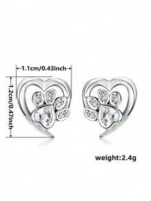 1 Paar wunderschöne Herz 925 Sterling Silber Kubikzirkonia Ohrstecker Hochzeit Jahrestag Ohrschmuck für Frauen Geschenk Edler Schmuck