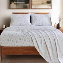 Black Sheets, Deep Pocket, 1800 Thread Count, Soft Breathable, Cute Printed Boho Farmhouse Bed Sheets, Up To 18 Inch - White and Pink - View 10