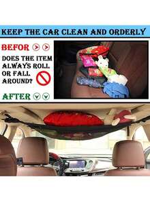 1pc Black Outdoor Hanging Storage Bag, Suitable For Car Roof Luggage, Clothing Storage, Can Be Used As Mesh Bag Or Car Storage Net Bag. - Multicolor - View 9