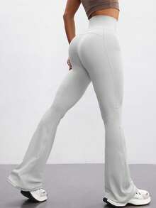 FWH Modă Casual Minimalist, Ridicare a Feselor, Modelare a Piersicii, Elegant, Streetwear Retro, Slăbire, Discret, Lux, Jucăuș, Drăguț, Tineret, Campus, Clasic, Alungire a Piciorului, Romantic, Simplu, Set de Trei Piese, Energic, De înaltă calitate, Maro, Mulțumesc, Talie Înaltă, Versatil, Pantaloni Evazați Multicolori, Noutăți, Stil Euro-American, Control al Abdomenului, Antrenament, Pantaloni de Yoga cu Picior Larg, Colanți