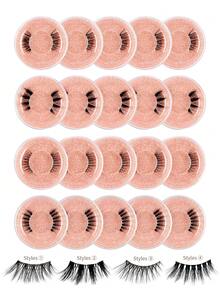 MAANGE 20/40对装自然半眼/全眼假睫毛，混合长度，自然猫眼睫毛，化妆工具，超长蓬松仿貂毛睫毛，透明睫毛梗，自然长猫眼睫毛，3D蓬松睫毛，可爱迷你短款半眼睫毛，纤细透明睫毛梗，加长睫毛尖端，自然卷翘，可重复使用，圣诞睫毛礼盒套装，约会礼物，送给女性的礼物，女友，妻子，母亲，生日，派对，礼盒 - 黑色 - 查看 11
