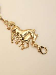 Women's Denim Metal Waist Chain, Bohemian Zinc Alloy Geometric Pattern Gold Waist Chain, Suitable For Party, Sports, All Seasons