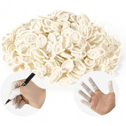 280PCS Small Finger Cots - Disposable Finger Gloves Finger Protector Rubber Fingers Cover Finger Shields Finger Sleeves For Beauty Nail Art Tattoo Industrial Electric Finger Cot (White)