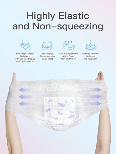 XIAONI 10/20/30/40 pièces Culottes hygiéniques ultra fines pour femmes, surface instantanément rafraîchissante, sèche et confortable, absorption maximale et étanche