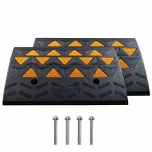 Rubber Curb Ramps, 2 Pack, 6 Inch Lift Height, Heavy Duty, 33069 Lbs/15 T Capacity, Threshold Ramps, Driveway Ramps With Stable Grid Structure For Cars, Wheelchairs, Bicycles, Motorcycles - 6 Pulgadas - View 8
