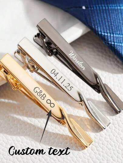 1PC Custom Name Tie Clip, Stainless Steel Personalized Letter Cufflink, Man Suit Tie Jewelry Personalise Engraving Name Initials Tie Clip Wedding Groomsmen Gift, Wedding Lapel Pin, Gentleman's Fashion Accessory, Men's Gift, Simple Style, Durable,Engraved,Stainless,Colorful,Cute,Adorable,Funny,Y2K,Stylish,Casual,Cuties,Custom,Personalized,Unique,Customized,Ideal Gifts For Him,Ideal Gifts For Her,Her,Girlfriend,Friends