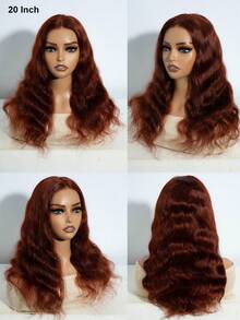 QVR QUEEN VIRGIN REMY 4"X4" Lace Front Wig, Human Hair, Red Brown Color, Pre-Cut, Closed Cap, Pre-Plucked - S33D - View 4