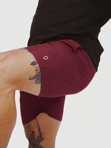 Mauricinho Beach Training Shorts Tactel Men's Plain Basic - Burgundy - View 6