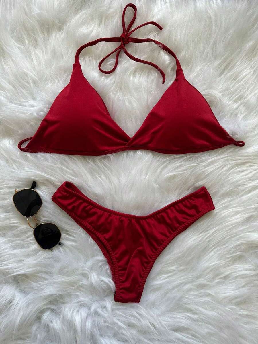 Delta Wing Bikini Set In Suplex Polyamide – Sexy, Comfortable And Stylish! Summer 2025 - Red - View 1