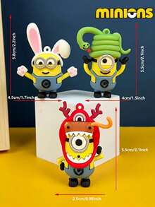 Minions 1 Pack/12 Sets Minions 12 Chinese Zodiac Series Keychains Cute Cartoon Doll Pendants PVC Soft Rubber Material Creative DIY Decorations Suitable For Family, Colleagues, Sisters, Girlfriends, Holiday Gifts, Party Gifts