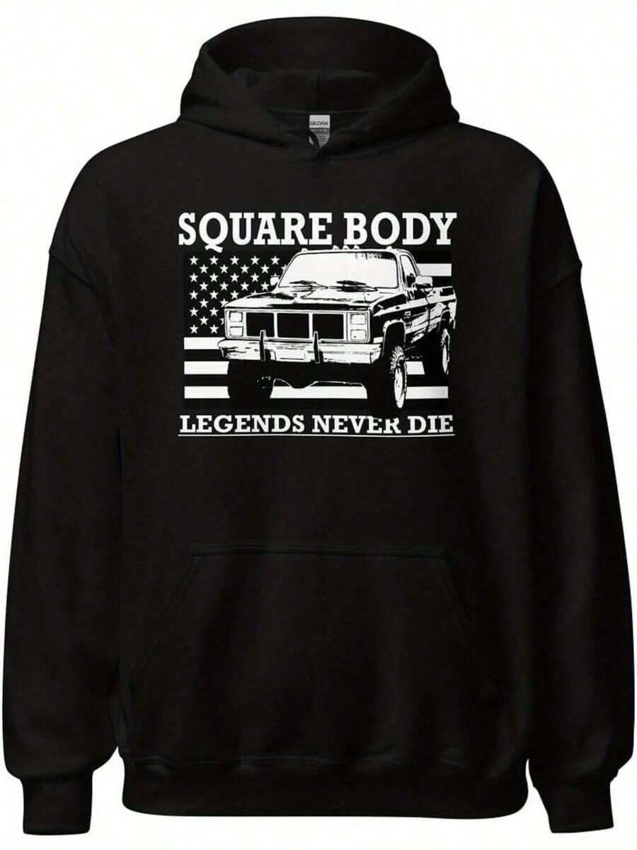 Aggressive Thread Square Truck Hoodie, Men's Square Sports Shirt, Men's And Women's Sports Shirt Hoodie, Men's Sports Shirt Hoodie Graphicfall Hoodies,Men's Fall Clothes,Street Wear,Halloween,Mens Hoodies,Y2k Clothes,Jesus Hoodie,Thanksgiving Day,Nightmare Before Christmas,Christmas,Basics,Christmas Sweatshirt,Thanksgiving Outfit Men,,Christmas Clothes,Winter Clothes For Men,Men Gifts - 黑色 - 查看 1