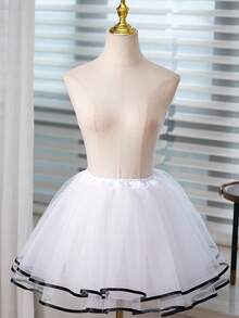 White Skirt With Black Ribbon