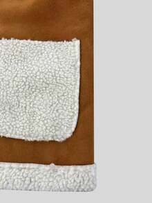 Autumn/Winter Fashion Color Block Suede-Like Fabric Fuzzy Sleeveless Open Front Casual Commute Simple Pocket Vest Jacket For Women