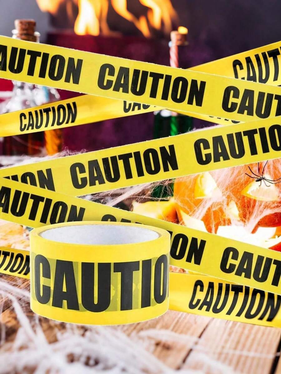 1 Roll Keep Out Caution Danger Warning Tape, Construction Site Warning Line Yellow Construction Vehicle Party Decorations Birthday Party Supplies(One Roll Is 5 Centimeters In Width And 50 Meters In Length.) - Yellow - View 1
