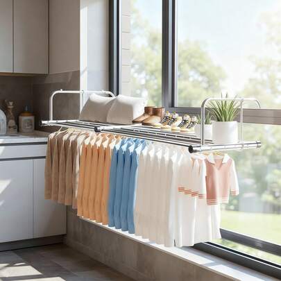 物干し ベランダ物干し ステンレス 洗濯物干し 折りたたみ 屋外物干し伸縮可能 一人暮らし 乾燥ラック 屋外物干し ベランダ 物干しスタンド 物干し台 省スペース 室内 屋外 枕/花台/靴/布団/タオル適応 掛け式