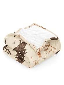 Manta de Natal vintage minimalista com estampa de rena, pinheiro e outros animais. Macia e quentinha, perfeita para todas as estações do ano. Ideal para sala de estar, sofá, poltrona, quarto, viagens de carro, camping, escritório e decoração de casa. Ótima opção para presentear. - Multicolorido - Ver 3