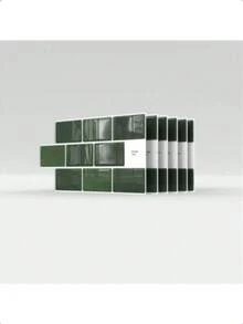 1/10/30pcs Green Brick Pattern Imitation Tile Self-Adhesive Wall Stickers, Peel And Stick Wall Tile, Waterproof Wallpaper For Living Room Kitchen Backsplash Bathroom Home,Zellige Style - Green - View 4