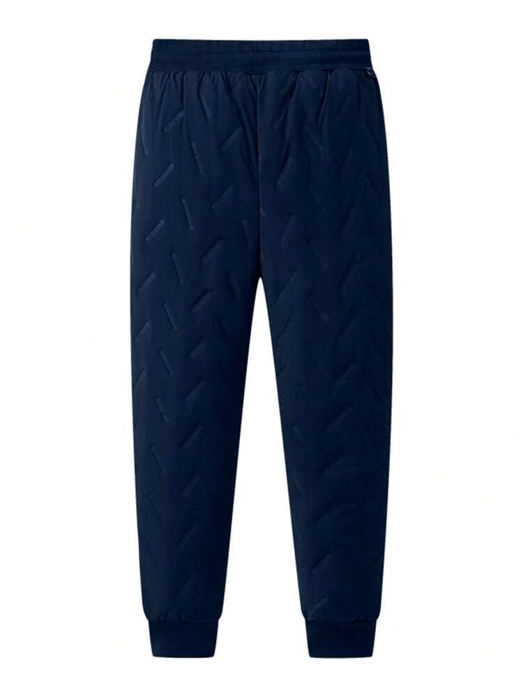 1 pieza Pantalones deportivos para mujer con forro térmico, cintura con cordón, a prueba de viento y frío, pantalones casuales, mallas de invierno - azul real - Añade 4
