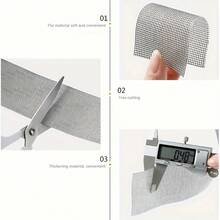 Self-Adhesive Mesh Tape For Repairing Window Screens, Designed To Repair Holes And Keep Out Insects Such As Mosquitoes. - Black - View 7