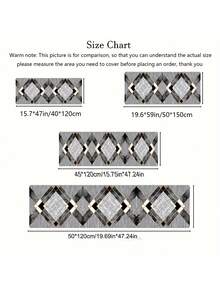 1PC Elegant Black And White Geometric Area Mat - Lightweight, Crystal Velvet, Dot Plastic Bottom, Rectangular Floor Mat For Kitchen, Corridor, Laundry - Indoor/Outdoor Use, Decorative Home Mat | Geometric Pattern Mat | Durable Floor Mat, Decorative Floor Covering Christmas Decor Kitchen Rug - Multicolor - View 5