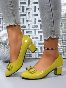 Geeyea Ladies' Elegant Bow High Heels - màu xanh lá - Xem 3