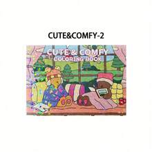 Conjunto de Livro de Colorir Fofo e Confortável - Uma Deliciosa Jornada de Colorir para Adultos através de Cenas Encantadoras Cheias de Animais - Recantos de Estudo Aconchegantes e Retiros Internos Acolhedores, Outono. Papelaria, Suprimentos Escolares, Desenho e Pintura, Halloween, Natal