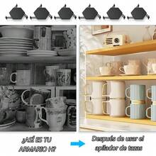 Apilables para Tazas de Café Organizador, organizador de gabinete y despensa, dispositivo apilable expandible para tazas de té y café, ahorro de espacio (6 Piezas) - 1 - Ver 8