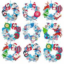 1 Packung Winter Basteleien DIY Weihnachten Schneeflocken Kranz Ornamente Dekorationen Kunst Sets Schneemann Weihnachtsmann Schaumstoff Aufkleber für Kinder DIY Spielzeug, Weihnachtsstrumpf Party Geschenke