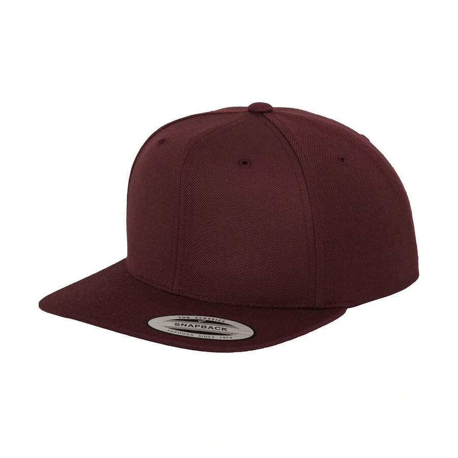 Classic Snapback Cap (Maroon) - Maroon - View 1