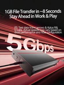 Lenovo UD800 High-Performance External Hard Drive: Large Storage Capacity And Silent Operation. Suitable For Office And Home Environments. Long-Term Reliable Operation. Compatible With NAS And Surveillance Equipment. - Tarnish + Black - View 5