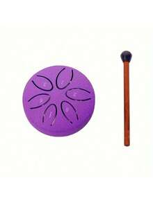 3-Inch Mini Portable Steel Tongue Drum - 6-Tone Carbon Steel Hollow Handheld Percussion Instrument For Beginners, Complete Set With Drum Mallets, Music Book & Easy-To-Learn Guide For Fun Musical Experience, 432Hz Healing Frequency Meditation Drum, Handpan Drum Alternative For Sound Therapy