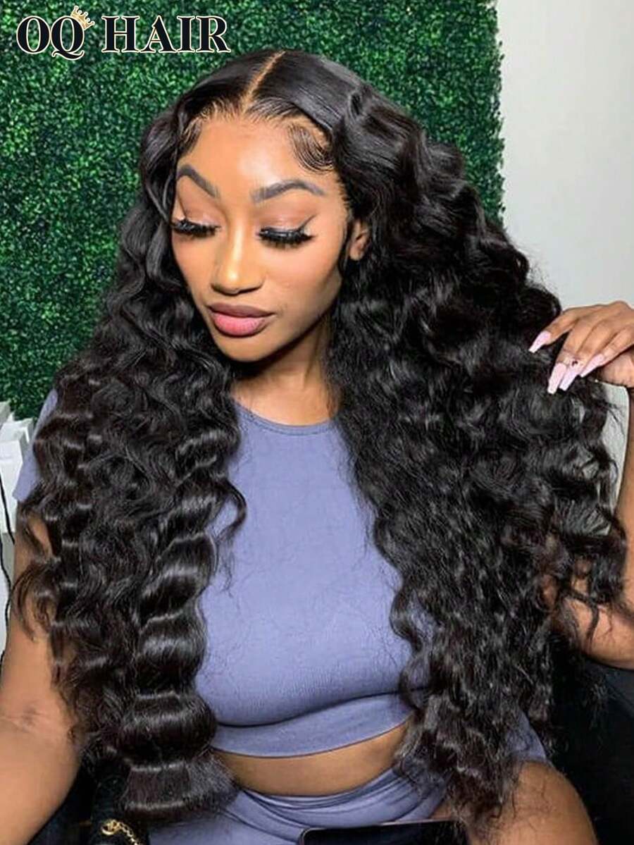 OQ Hair M-Cap Loose Deep Wear Go Wigs Pre Cut 9x6 HD Lace Bleached Knots Glueless Wigs Human Hair Tiny Knots Pre Plucked Hairline Natural Color Hair With Free Gifts 180 Density 16-26 Inch Natural Hairline Stylish High Quality Daily Use For Business Chic Hair Stuff For Beginners Friendly Travel Halloween - SNatural - View 1