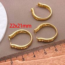 1/3/5 piezas Anillos en blanco chapados en oro de 18K con base ajustable y circonita para hacer joyas y manualidades DIY